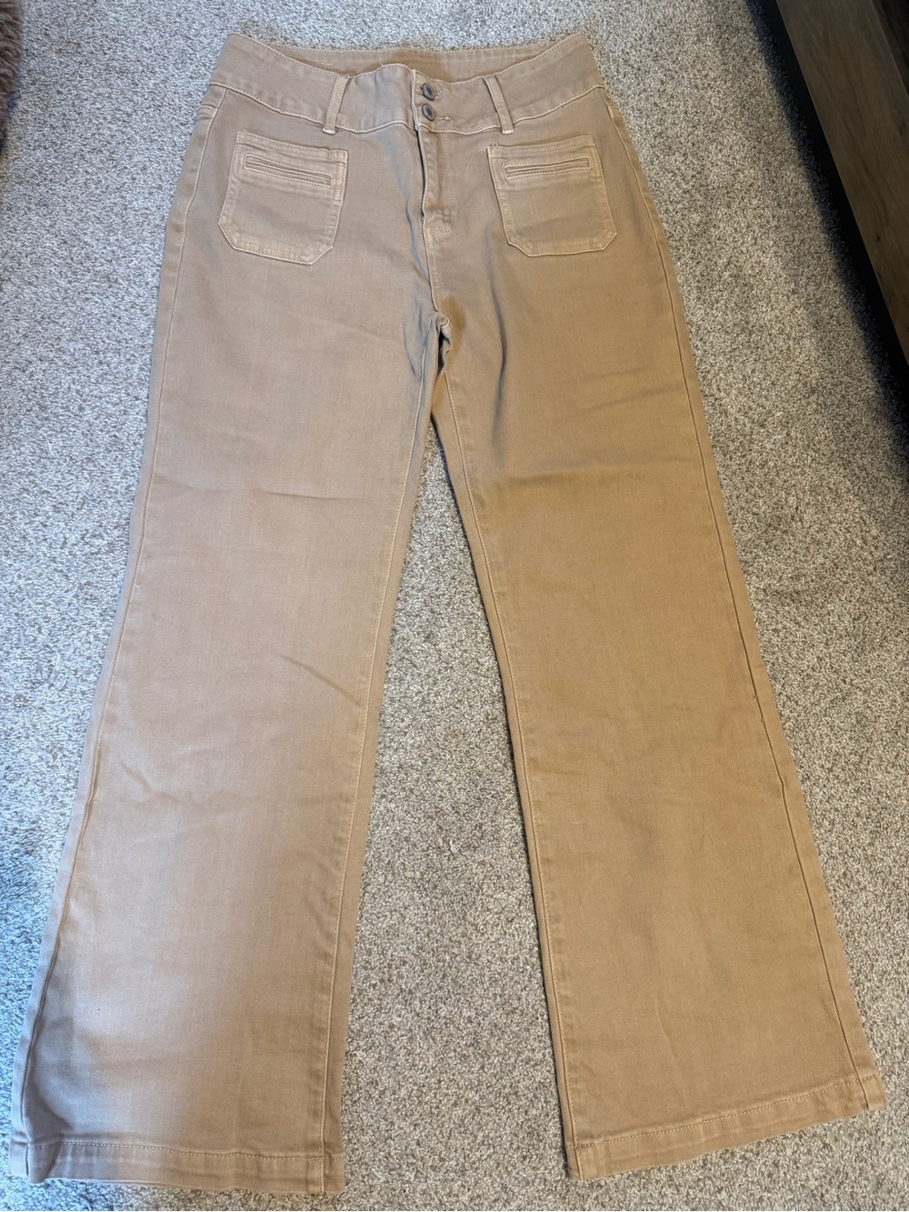 Casual Wide-Leg Jeans in Khaki